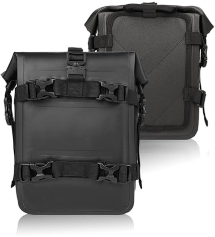 Sacs De Selle De Moto Pour Suzuki Universal Motorcycle Frame Crash Bars Sac Étanche Sac De Placement D'outils De Réparation(2 Piece black)