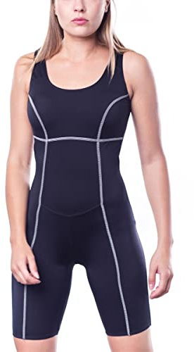 Aquarti Costume da Bagno Intero con Pantaloncino da Donna, Nero, 42