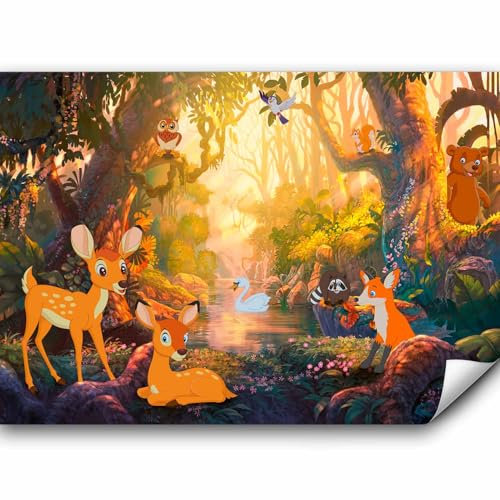 murando - Vlies Fototapete Kinderzimmer 350x256cm- Foto Tapete Schlafzimmer Wohnzimmer Vliestapete XXL Wandtapete Motivtapeten Bildtapete 3d Effekt Wand Dekoration - Tiere für Kinder Wald e-C-0052-a-a