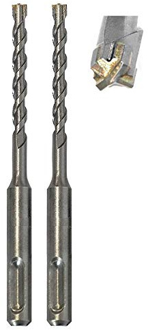 jw-germany 2 Stück HM - SDS PLUS High-Quality Hammerbohrer Betonbohrer Z= 4 mit Zentrierspitze… (SDS-PLUS 6 x 160mm)
