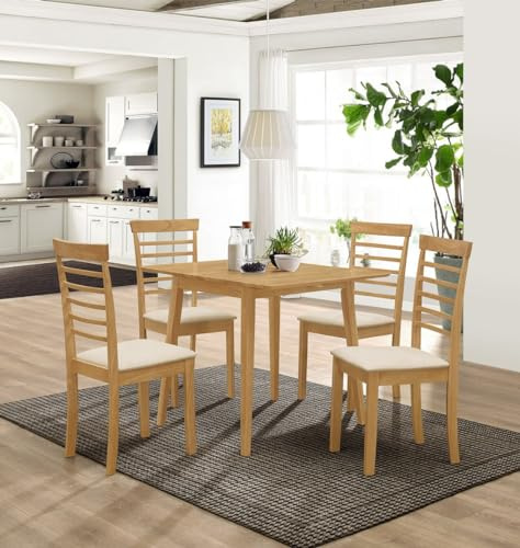 Hallowood Furniture Ledbury Light Oak Folding Dining Table and Chairs Set 4