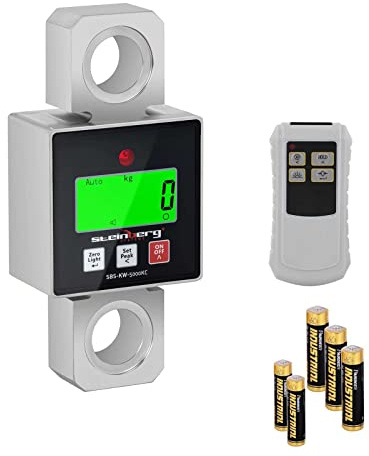 Steinberg Systems SBS-KW-5000KC Zugkraftmessgerät 5.000 kg Abweichung 1-2 kg LCD Zugwaage Kranwaage Zugmesslasche
