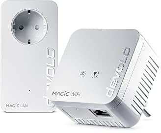 Devolo Magic 1 WiFi Mini Starter Kit (1x Magic 1 WiFi Mini, 1x Magic 1 Lan) , Ethernet, Powerline, 1200 MBps, weiß (italienische Version)