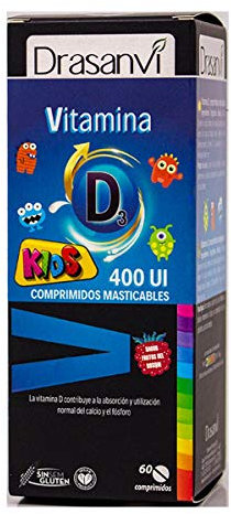 DRASANVI VITAMINA D3 400UI KIDS - Comprimidos masticables - SIN GLUTEN - 60 comprimidos