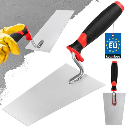 KOTARBAU® Edelstahl Trapezkelle 160 mm x 70 mm Maurerkelle mit Gummigriff Putzkelle Stukkateurkelle Stukkateurspachtel unabdingbar für Mauererarbeiten