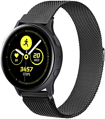 ZGCE Kompatibel mit Samsung Galaxy Watch Active/Active 2 40mm/44mm Armband, 20mm Edelstahl Mesh Metall Uhrenarmband für Gear Sport/S2 Classic/Garmin Vivo Active 3/Watch 3 41mm