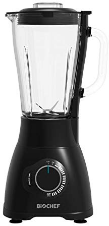 Blender BioChef Galaxy - Moteur 1200W | Blender individuel et haute performance | Compact & Puissant | Bol en verre 1,75L | Smoothie, sauces, purée et soupe. (Noir)