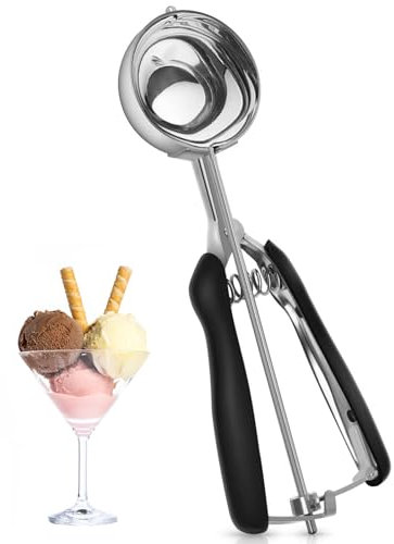 Tarnel Eisportionierer Edelstahl, Eislöffel Edelstahl Poliert für Eiscreme Melone Fleischbällchen Kuchen Teig Plätzchen Keksteig Reis, 5cm Eislöffel Portionierer