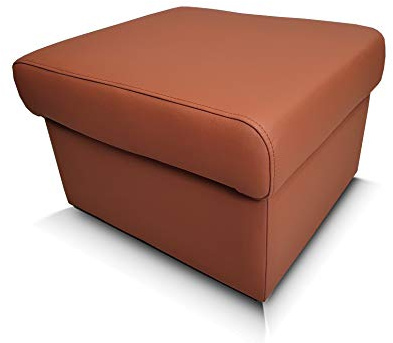 Quattro Meble Braunes Echtleder Hocker aufklappbar mit Stauraum Leder Hermes Cognac Sitzhocker Rindsleder Sitzwürfel Polsterhocker Fußhocker Echt Leder (50 x 50 cm)