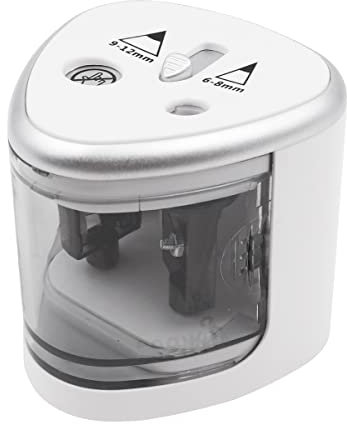 VOANZO Elektrischer Spitzer Automatischer Bleistiftspitzer mit Zwei Löchern für Bleistifte 6-12mm Durchmesser Betrieben in Schule Klassenzimmer Büro