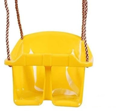 BABY TODDLER GARDEN PLASTIC SAFE SWING SEAT FOR CHILDRENS CLIMBING FRAME PLAYHOUSE WITH ROPES HANGING BUCKET SAFE STRAPS DIY PLAYGROUND * FROM HAPPY PLAYGROUNDS (YELLOW)