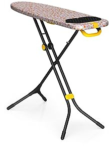 Joseph Joseph Glide Ironing Board 110 x 33cm with Compact Adjustable Legs and Integrated Heat Resistant Steam Iron Rest, Printed Cotton cover, Peach Blossom