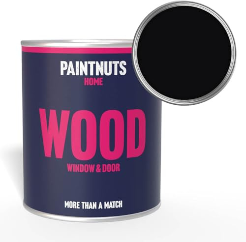 Paintnuts Wood Window & Door Paint - RAL-9005 - JET BLACK Satin 250ml Tin