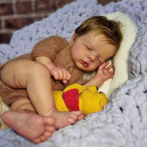 Zero pam 20 Zoll Lebensecht Reborn Baby Puppen 50 cm Realistisch Neugeborene Puppe Junge Augen Geschlossen Echt Aussehende Silikon BabyPuppe Reborn Baby Weiche Vinylpuppen