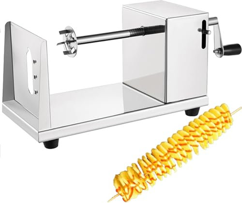 Trancheuse Pommes Terre Torsadée, Coupe-pommes Terre En Spirale Tornado Coupe-frites Bouclés Avec Brochettes En Acier Inoxydable, Trancheuse Manuelle En Spirale For Frites, Concombres, Carottes