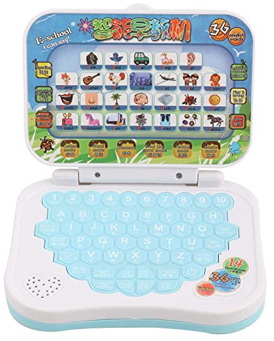Jouet d'apprentissage éducatif Bilingue pour Enfants, Ordinateur Portable, Jeu d'apprentissage des Langues, Ordinateur Portable pour Enfants, Apprentissage de L'alphabet, Mélodie