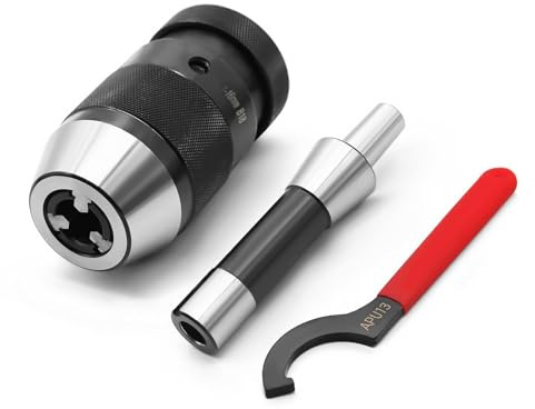 Yunnergo Super Heavy Duty Precision Integrated 1/32-5/8 B18 Keyless Drill Chuck with R8 Shank Compatible with Lathe & Drilling Machines