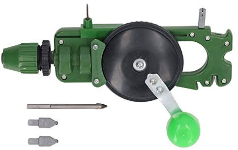 Trapano Manuale a Manovella Trapano a Mano Multifunzionale, Foro da Taglio in Vetro Ceramica Coltello da Foratura Forbici Taglierina per Affilare Strumento ABS con Punta da Trapano per la Lavorazione