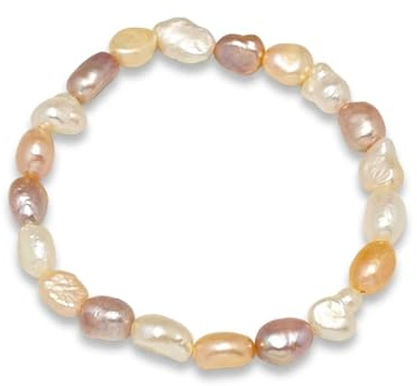 H'Helen Pulsera Elástica de Perlas cultivada de Agua Dulce Barrocas 6-7mm para mujer y niña