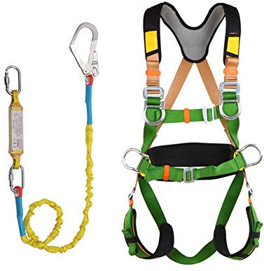 SwaYve Imbracatura Di Sicurezza Anticaduta, Kit Di Imbracature Di Sicurezza, Imbracatura Di Sicurezza per Tutto il Corpo Anticaduta, per Lavoro Aereo, Protezione Tecnica/Buffered Big Hook/a