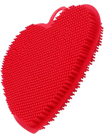 Cepillo para Lavar Platos de Silicona Roja Antiadherente | Apto para Lavavajillas, Diseño en Forma de Corazón, Escobilla para Cocina y Vajilla