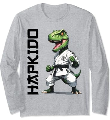 T-Rex Hapkido Dinosaur Fighter Long Sleeve T-Shirt