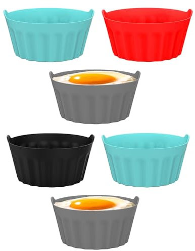 6 Stück Air Fryer Egg Pochierer - Silikonschüssel-Eierformen - Antihaft-Eier-Pochierbecher - Silikon-Eierform Für Luftfritteuse, Backofen, Mikrowelle