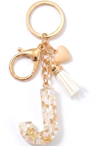 Vorysum Schlüsselanhänger Buchstabe Anhänger Marmor Harz Mit Anfangsbuchstaben Mädchen Schlüsselringe Herzförmig Personalisiert Frauen Keychain A-Z