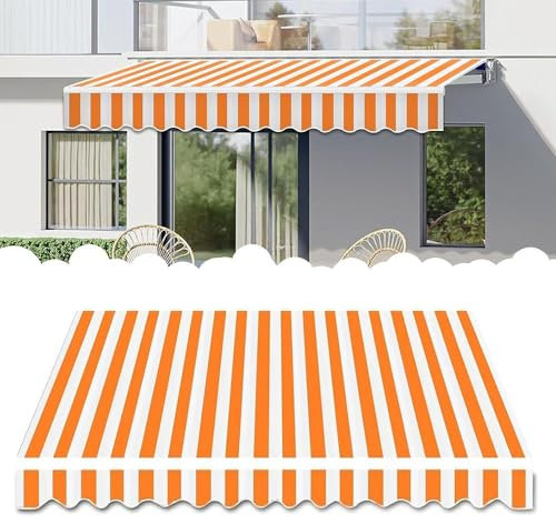 KADEUX Tür Fenster Markise Canvas Ersatzstoff, Terrassen Markisentuch Ersatz Für Einziehbare Klemmmarkise, Markisenstoff Im Freien Für Garten Hof Deck Markt(16x6.5ft/4.9x2m)