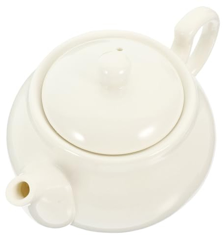 Teiera in Porcellana Bianca Ceramica per Infusione Tè Oolong | Forma Semplice ed Elegante, Presa Comoda e Facile da Impugnare, Adatta a Casa e Campeggio