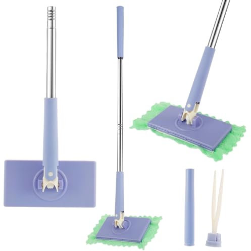 Mini fregona automática para cambiar de tela, mini trapeador automático de cambio de tela, limpiador de trapeador húmedo y seco, multifuncional, toalla de cara, fregona plana giratoria de 360°