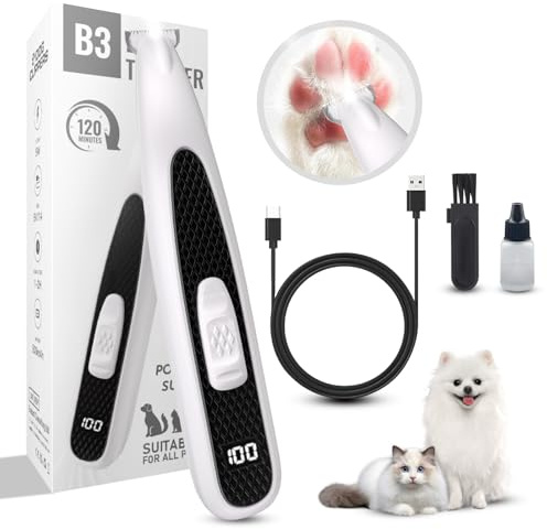 Tondeuse pour pattes de chien, rasoir à faible bruit pour animal domestique, tondeuse sans fil avec lumière LED et affichage, tondeuse pour pattes, jambes, visage, fesses