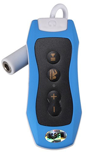 Hreyywo 8GB Lecteur MP3 Natation Plongee sous-Marine Spa Radio + FM Etanche Casque Bleu