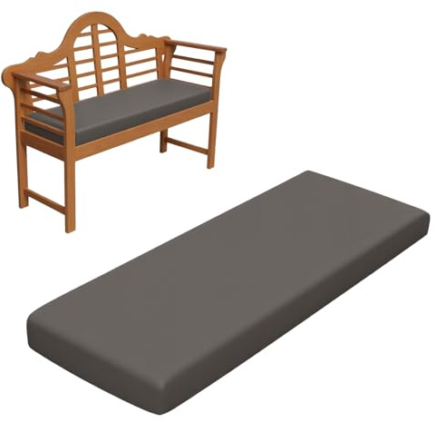 RZYW Cojines para Banco de Madera Interior Exterior, Cojin para Banco de Muebles de Jardín, Cojín para Asiento de Repuesto para Columpio, Sillas Comedor, Terraza, Sofa, Palets,Gris,155x40cm