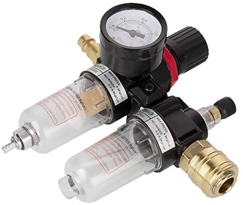 1/4 Zoll Druckminderer Druckluft Wasserabscheider Druckluft mit Manometer Wartungseinheit Druckluft Für Kompressor druckregler Pneumatische Komponenten Regulator Filter Gas-Prozessor