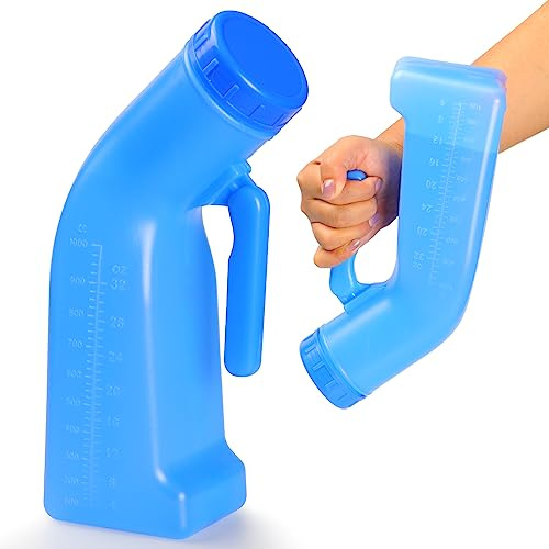 Urinflaska, Urinalflaska Bärbar Urinal Toalett Man Plast Kissflaska 1L Urinflaskor med skruvlock Wee Potty for Resetält Camping Nödsituation
