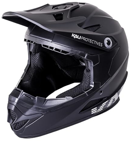KALI PROTECTIVES Unisex Zoka Full Face Bike Helmet - Lightweight Downhill, BMX & Trail Cycling Helmet w/QuadCore Protection,Solid Matte Black, S