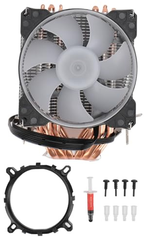 Dual CPU Air Cooler, 6 Heat Pipes CPU Cooler with RGB PWM Fan, 90mm Computer Fans for LGA115X 1366 and 754 AM2 AM4, Conductivity for