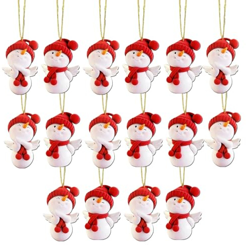 Arroopu De Muñeco De Nieve - De Figuras De Madera 2D De 16 Piezas,Decoraciones Navideñas De Muñeco De Nieve | para El Árbol De Navidad, El Invierno, Hogar, La Repisa, Interior Y La Mesa