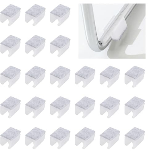 UFURMATE 24 cuscinetti per sedie da 12 mm, in plastica, con feltro, a forma di U, antiscivolo, rettangolari, tubolari (bianco)