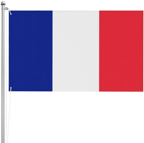 Bandiera francese a doppia faccia 3 x 1,5 m. Bandiera esterna a triplo strato pesante su entrambi i lati, 0,9 x 1,5 m, striscione da giardino in poliestere.