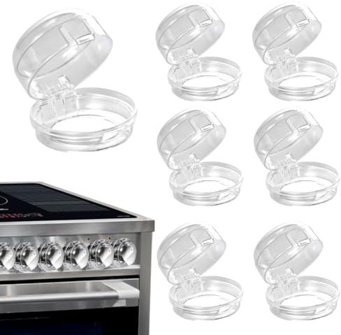 6 Stück Herdknopf Kindersicherung, Kindersicherung Backofen, Herd Knobf Abdeckung, Herdschutz Kinder für Home Backofen, Herd Gasherd, für max. Ø 4,2cm und 4 cm