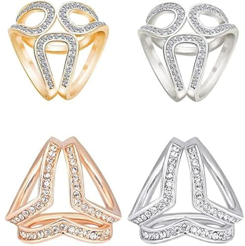 4 Pièces Silk Foulard Clips, Triple Anneau Écharpe Clip, Anneau à Foulard Triple Élégant, D'Anneau Anneau Or Argent Foulard Boucl, Bagues Soie Foulards Clip, pour la Décoration Des Femmes de Tous Âges