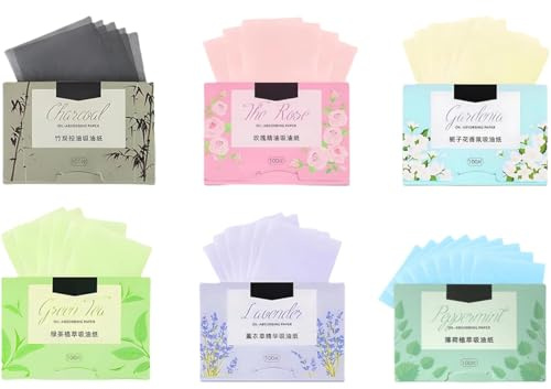 Yuannee Gesichts-Löschpapier,600 Pcs Gesicht Blotting-Papiere Ölabsorbierende Löschblätter Natürliche Ölabsorbierendes Papier für Fettige Haut Mattierende Ölkontrolltücher für Männer und Frauen