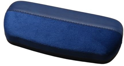 GHHZML Glasögonfodral läder och metall glasögonfodral, anti-stress metallbox fällbart lock för kvinnor, Färg: blå, one size