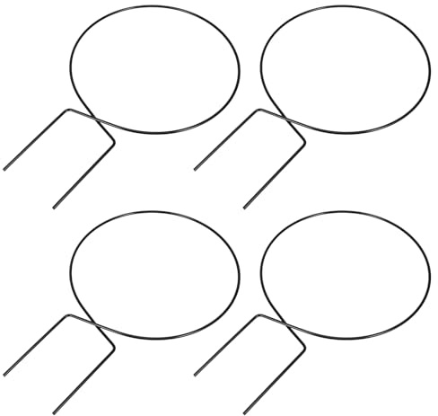 VICASKY Lot de 4 Treillis pour Plantes Grimpantes en Pot, Treillis Rond en Fer Noir Résistant aux Intempéries, Installation Facile pour Jardinage Intérieur Décoratif