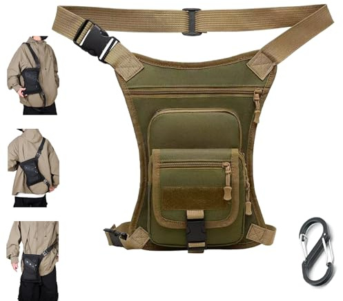 Oxford Fabric Utility Bag – Bolsa Táctica Impermeable para Pierna, Riñonera y Bolsa de Muslo Multifuncional para Hombre y Mujer, Motociclismo, Senderismo y Pesca (E)