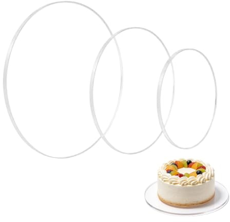 Toxvanne 3 PCS Cake Base with Clear Transparent Surface, 4, 6, 8 Inch Cake Board to Stably Support Handmade Desserts for Birthday Baking Party Decoration and Daily Cake Display at Home