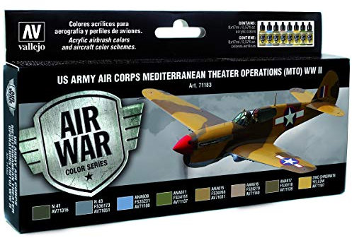 Vallejo Model Air US Army Air Corps Set 71183 Mediterranean Theater Op. (MTO) WWII (8)
