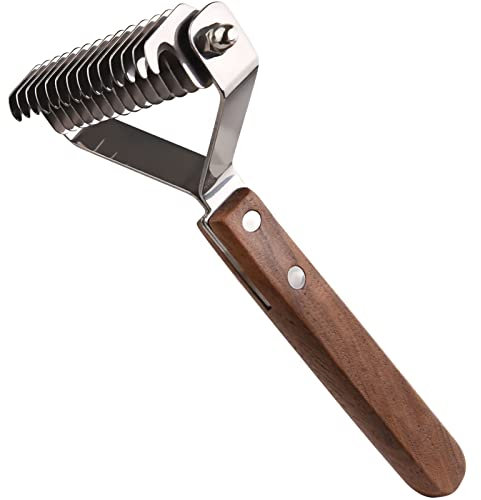 onebarleycorn Coat King der Trimmstriegel, Hundebürste und Katzenbürste Unterwolle Trimmmesser Unterfellbürste hund Bürste für Hunde und Katzen 14 Klingen (L:184 * 88mm)